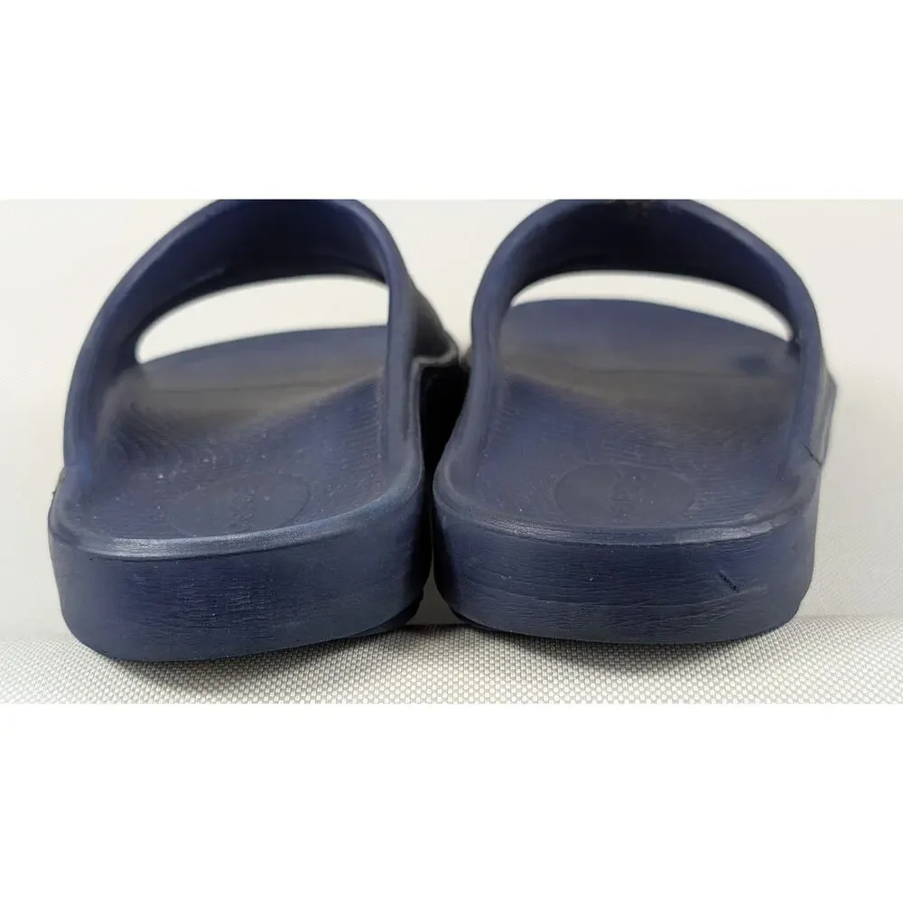 Oofos Ooah Men's 6 Womens 8 Navy Slide Sandal Comfort Slip-On Summer Slippers